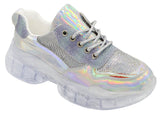 Wholesale Women's Sneakers Lace Up Embellished Trendy Comfortable Women's Shoes June NGB0