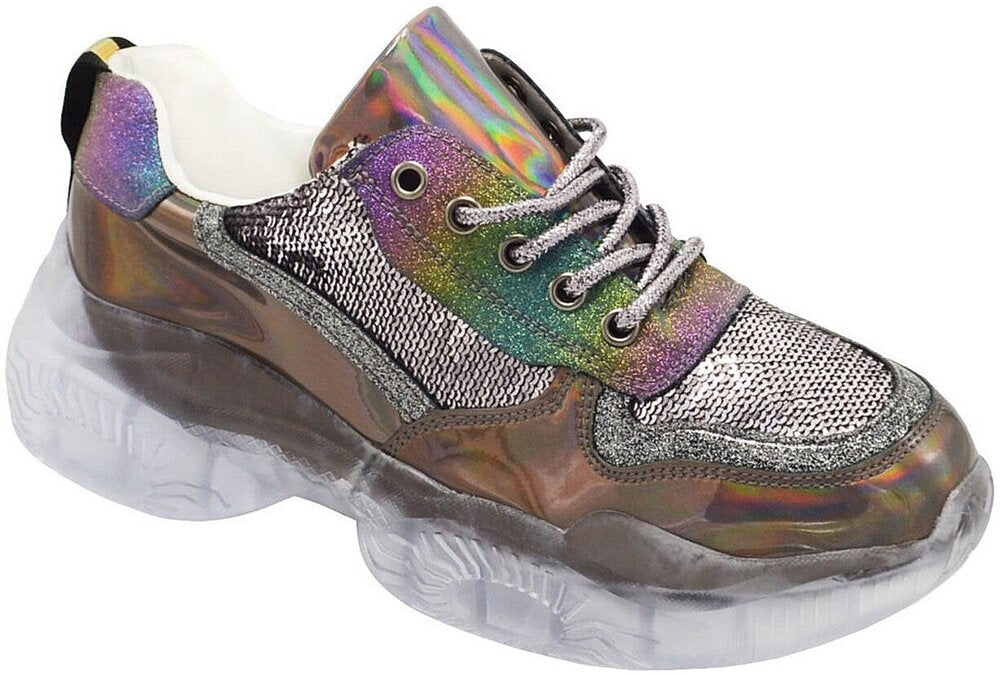 Wholesale Women's Sneakers Lace Up Embellished Trendy Comfortable Women's Shoes June NGB0