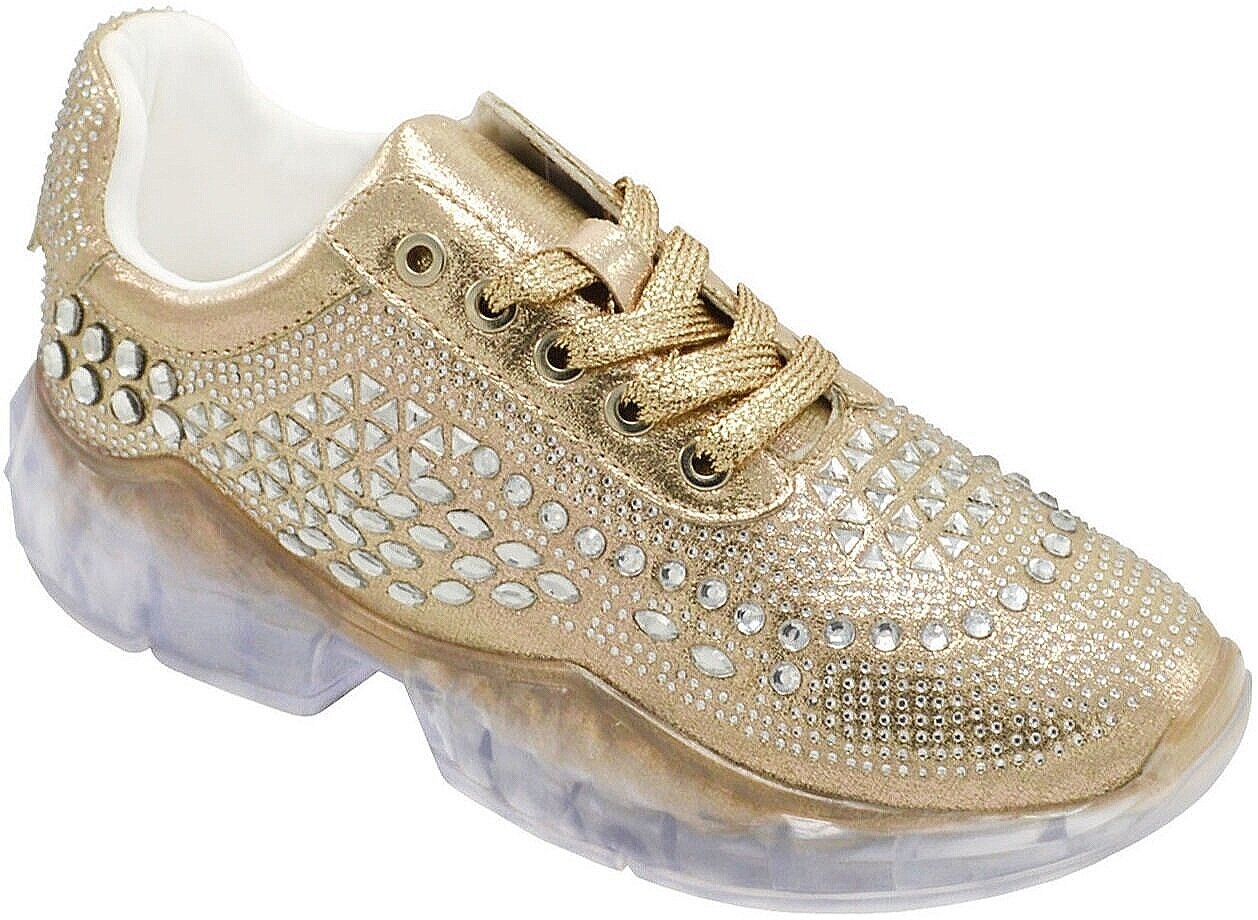 Wholesale Women's Sneakers Lace Up Embellished Trendy Comfortable Women's Shoes Morgan NGB5