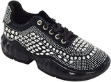 Wholesale Women's Sneakers Lace Up Embellished Trendy Comfortable Women's Shoes Morgan NGB5
