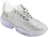 Wholesale Women's Sneakers Lace Up Embellished Trendy Comfortable Women's Shoes Morgan NGB5