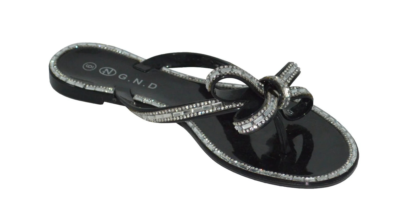 Wholesale Women's Glitter Touch Sandals Flat Jelly Embellished Audrey NGD1