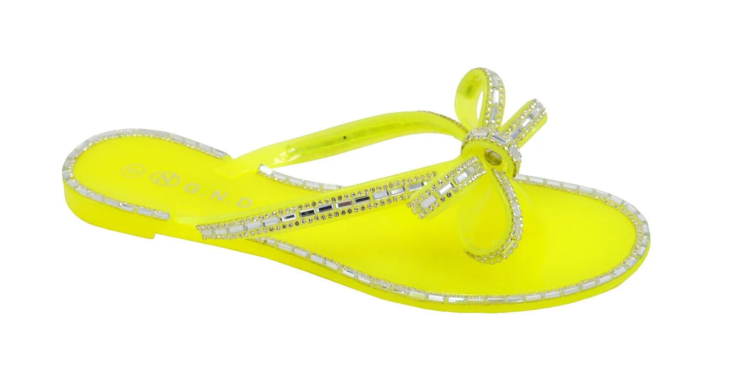 Wholesale Women's Glitter Touch Sandals Flat Jelly Embellished Audrey NGD1