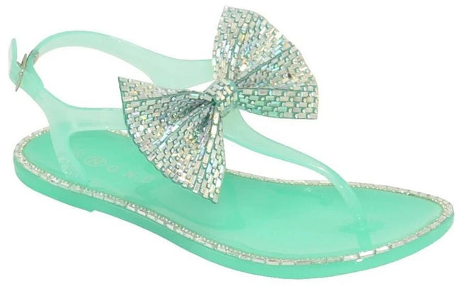 Wholesale Women's Comfort Fit Sandals Flat Jelly Embellished Abigail NGD2
