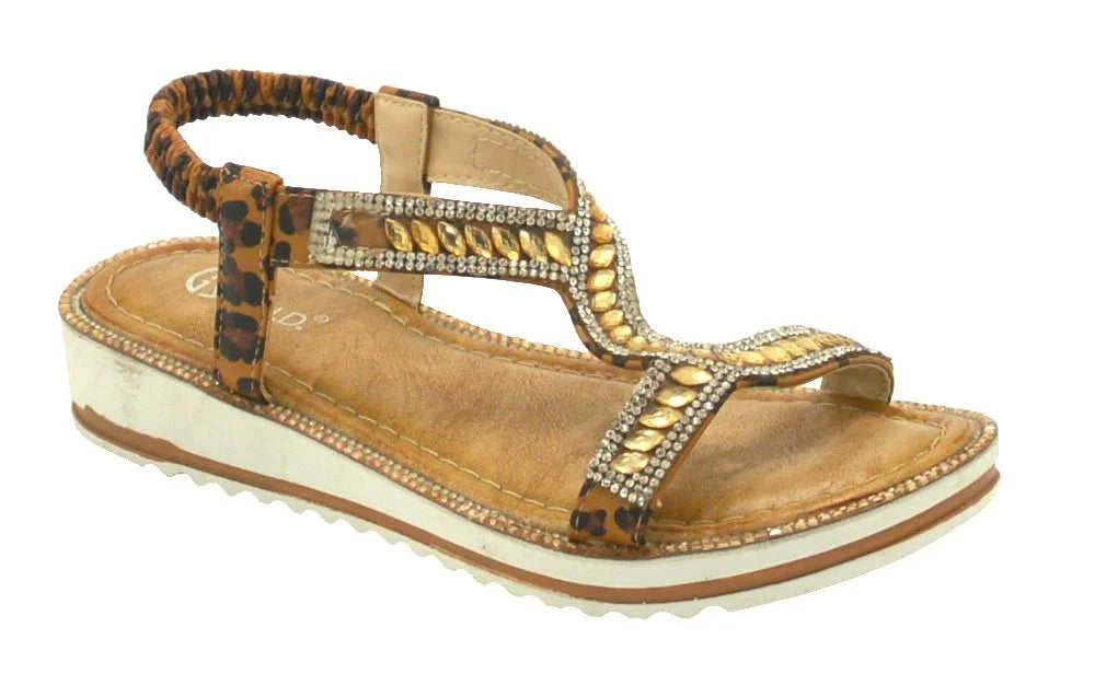 Wholesale Women's Feminine Style Sandals Wedge Embellished Mila NG36