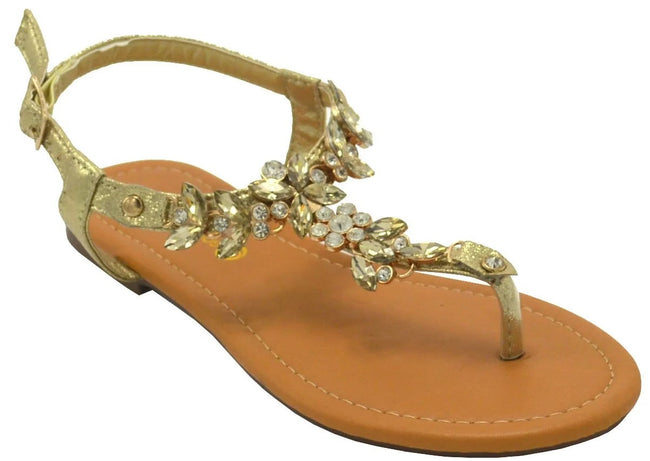 Wholesale Women's Embellished Design Sandals Flat Embellished Harper NG89