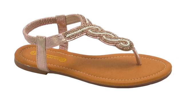 Wholesale Women's Rhinestone Accents Sandals Flat Embellished Sophie NG82