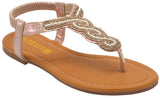Wholesale Women's Rhinestone Accents Sandals Flat Embellished Sophie NG82