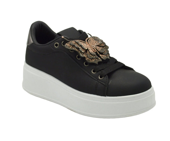 Wholesale Women's Sneakers Lace Up Embellished Trendy Comfortable Women's Shoes Angela NGB7