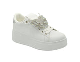 Wholesale Women's Sneakers Lace Up Embellished Trendy Comfortable Women's Shoes Angela NGB7