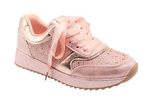 Wholesale Women's Sneakers Lace Up Embellished Trendy Comfortable Women's Shoes Hailey NG18