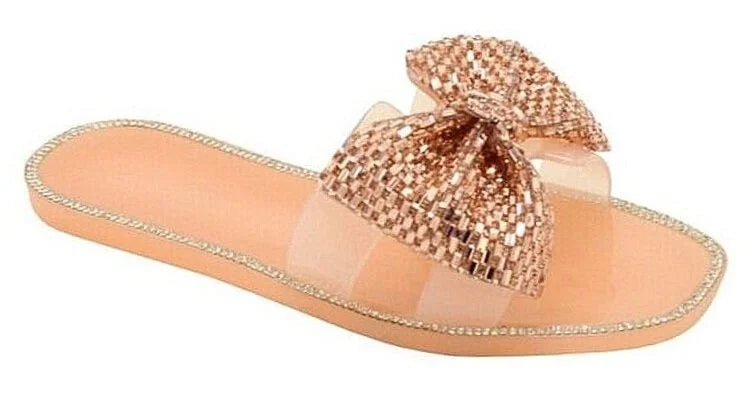 Wholesale Women's Trendy Sandals Flat Jelly Embellished Ava NGD3