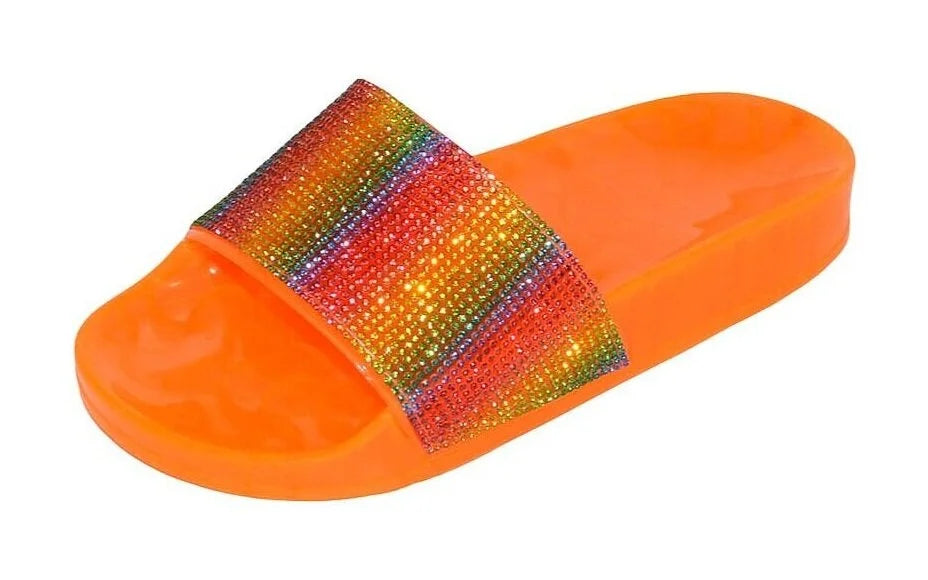 Wholesale Women's Summer Ready Sandals Flat Jelly Embellished Emma NGD1