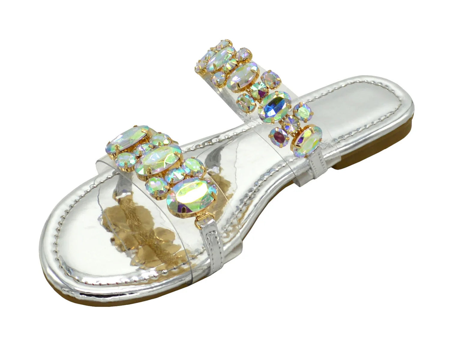 Wholesale Women's Comfort Fit Sandals Flat Jelly Embellished Nora NGG9