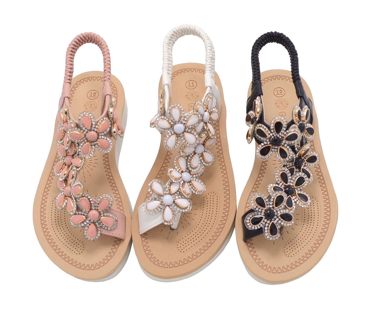 Wholesale Kids Embellished Flat Sandals Assorted Colors Leah NGJK