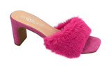Wholesale Women's Fur Accent Heeled Sandals Lily NGJ1