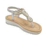 Wholesale Women's Glitter Touch Sandals Wedge Embellished Zoe NG55