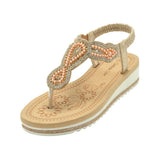 Wholesale Women's Glitter Touch Sandals Wedge Embellished Zoe NG55