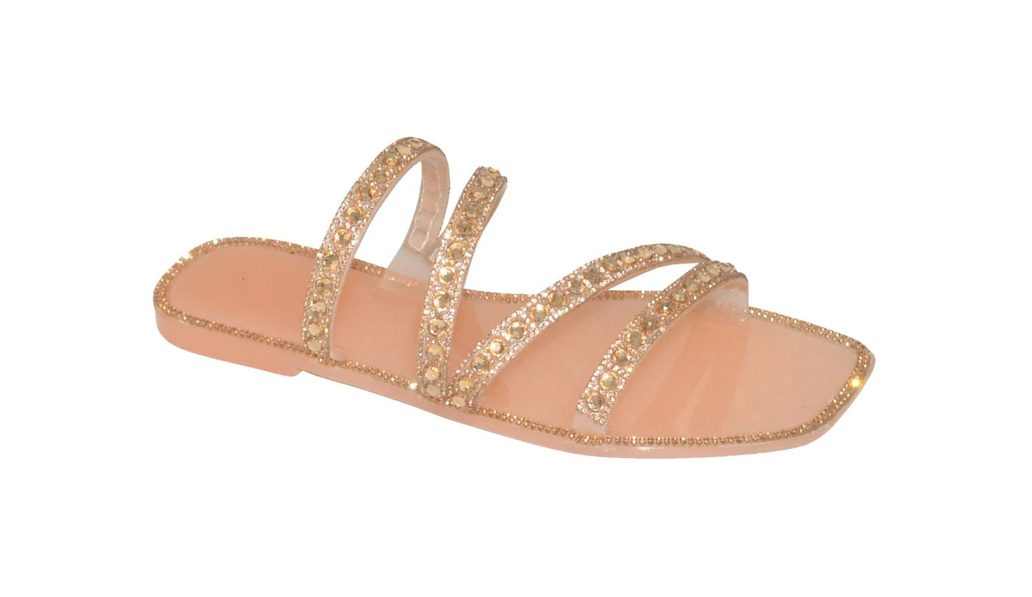 Wholesale Women's Stylish Sandals Flat Jelly Embellished Layla NGD1