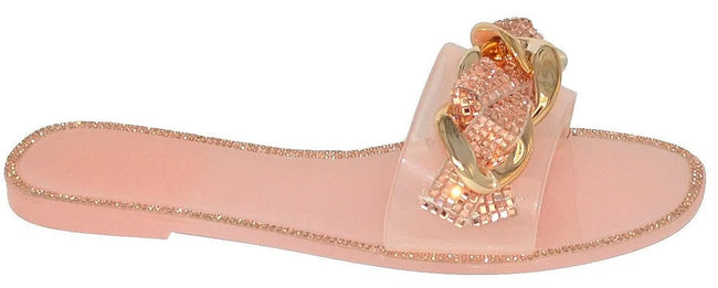 Wholesale Women's Dressy Look Sandals Flat Jelly Embellished Mia NGD2