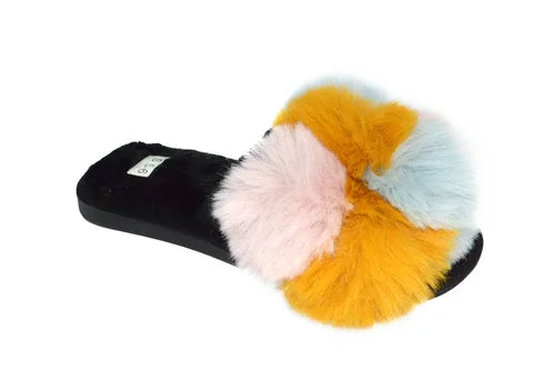 Wholesale Women's Cushioned Fur Home Slippers Assorted Ellie NGK2