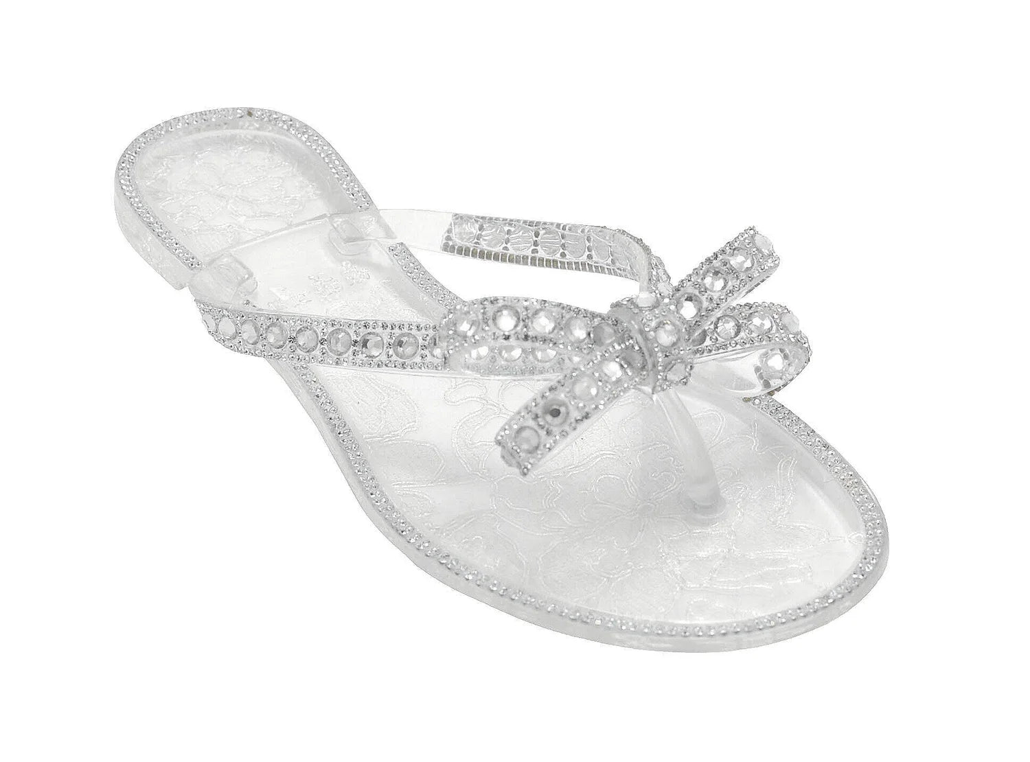 Wholesale Women's Glitter Touch Sandals Flat Jelly Embellished Audrey NGD1