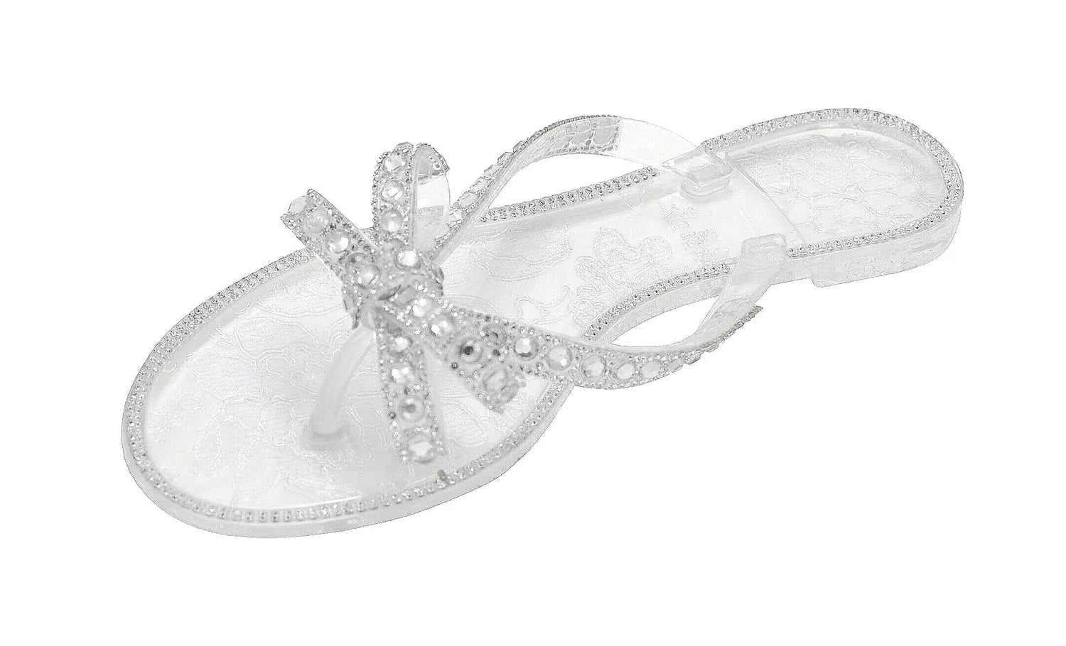 Wholesale Women's Glitter Touch Sandals Flat Jelly Embellished Audrey NGD1