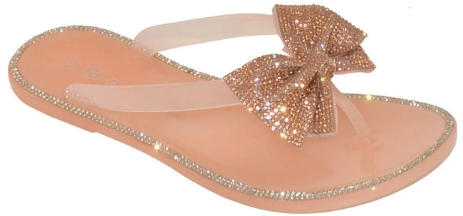 Wholesale Women's Classic Style Sandals Flat Jelly Embellished Zoe NGD3