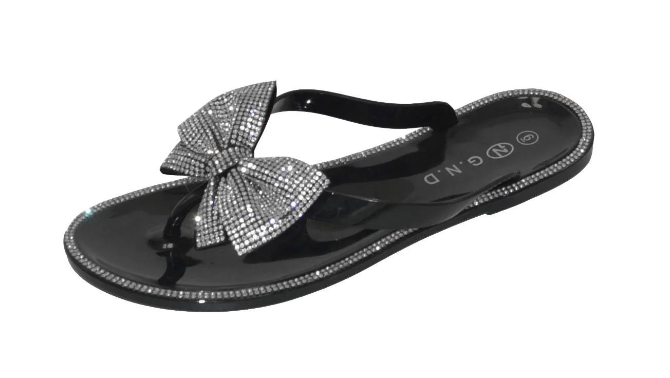 Wholesale Women's Classic Style Sandals Flat Jelly Embellished Zoe NGD3