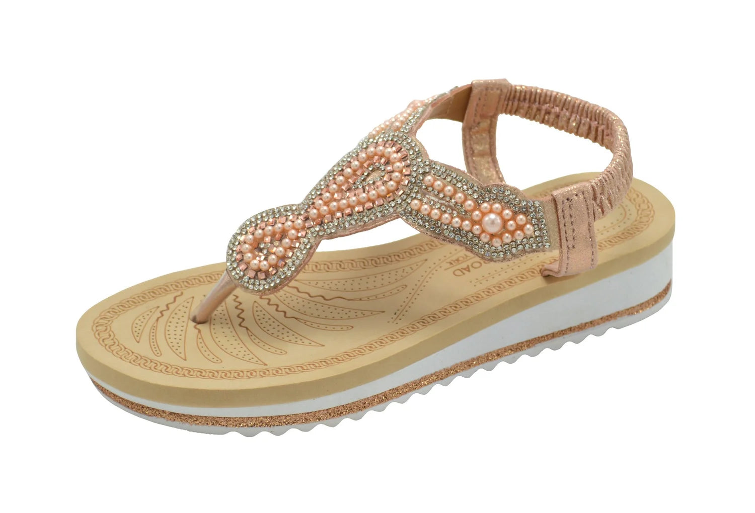 Wholesale Women's Glitter Touch Sandals Wedge Embellished Zoe NG55