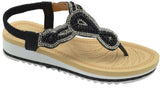 Wholesale Women's Glitter Touch Sandals Wedge Embellished Zoe NG55