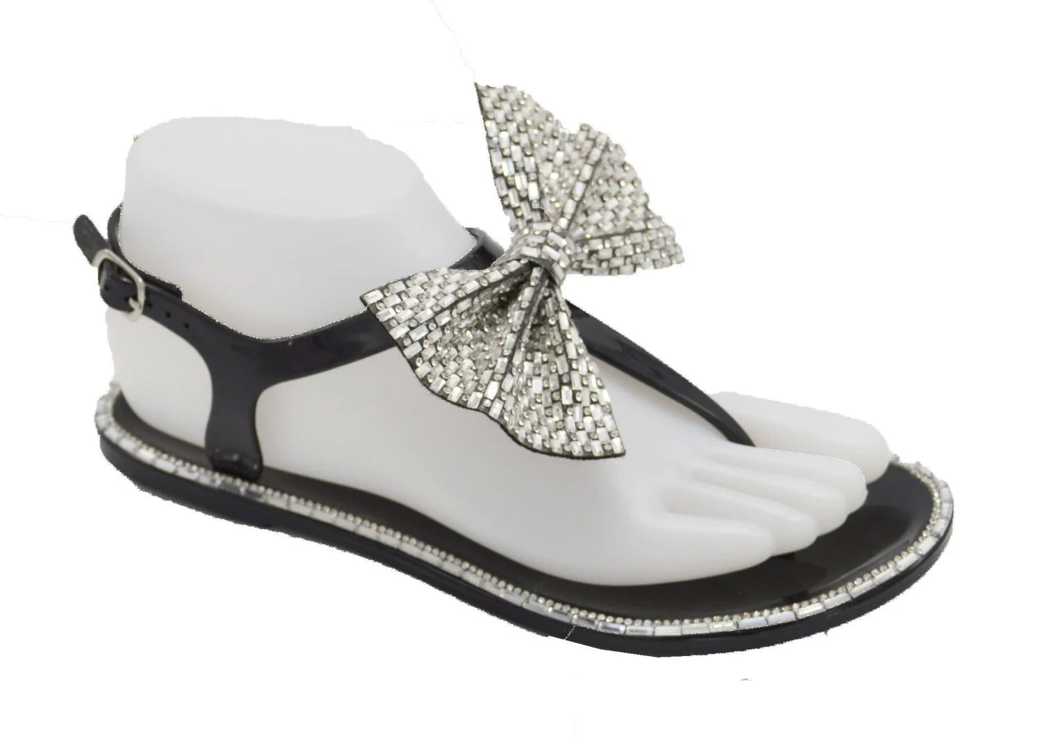 Wholesale Women's Comfort Fit Sandals Flat Jelly Embellished Abigail NGD2