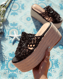 Wholesale Women's Sandals High Heels Espadrilles Platform Strap Shoes NMES