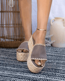 Wholesale Women's Sandals High Heels Espadrilles Platform Strap Shoes NMGI