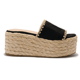 Wholesale Women's Sandals High Heels Espadrilles Platform Strap Shoes NMGI