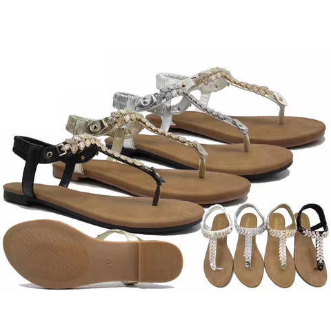 Wholesale Women's Sandals Heels Diamond Glitter Gladiator Concher NFCr
