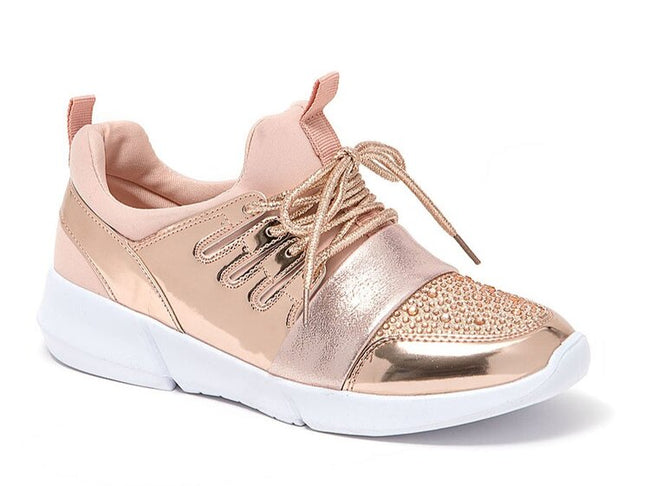 Wholesale Women's Sneakers Lace Up Embellished Trendy Comfortable Women's Shoes Ayla NG12