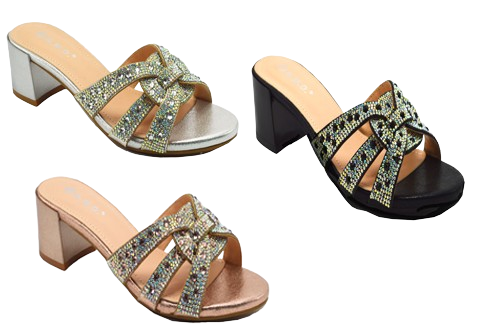 Wholesale Women's Fashion Sandals with Embellished Heels Scarlett NGJ2