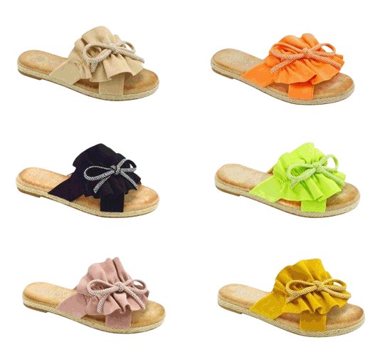 Wholesale Women's Elegant Finish Sandals Flat Embellished Ava NGJ3