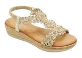 Wholesale Women's Sparkle Strap Sandals Wedge Embellished Daisy NGJ5