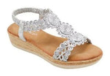 Wholesale Women's Sparkle Strap Sandals Wedge Embellished Daisy NGJ5