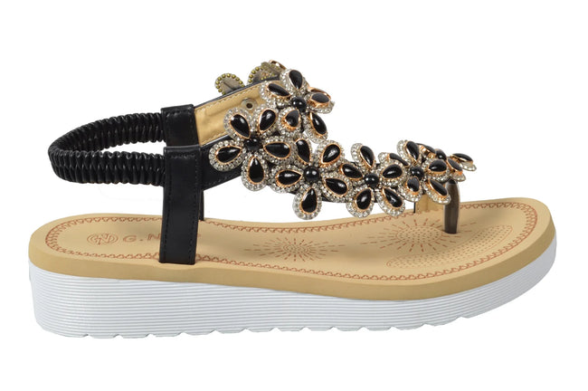 Wholesale Women's Classic Style Sandals Wedge Embellished Hannah NGJ8
