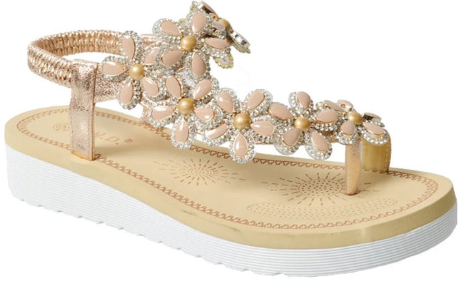 Wholesale Women's Classic Style Sandals Wedge Embellished Hannah NGJ8