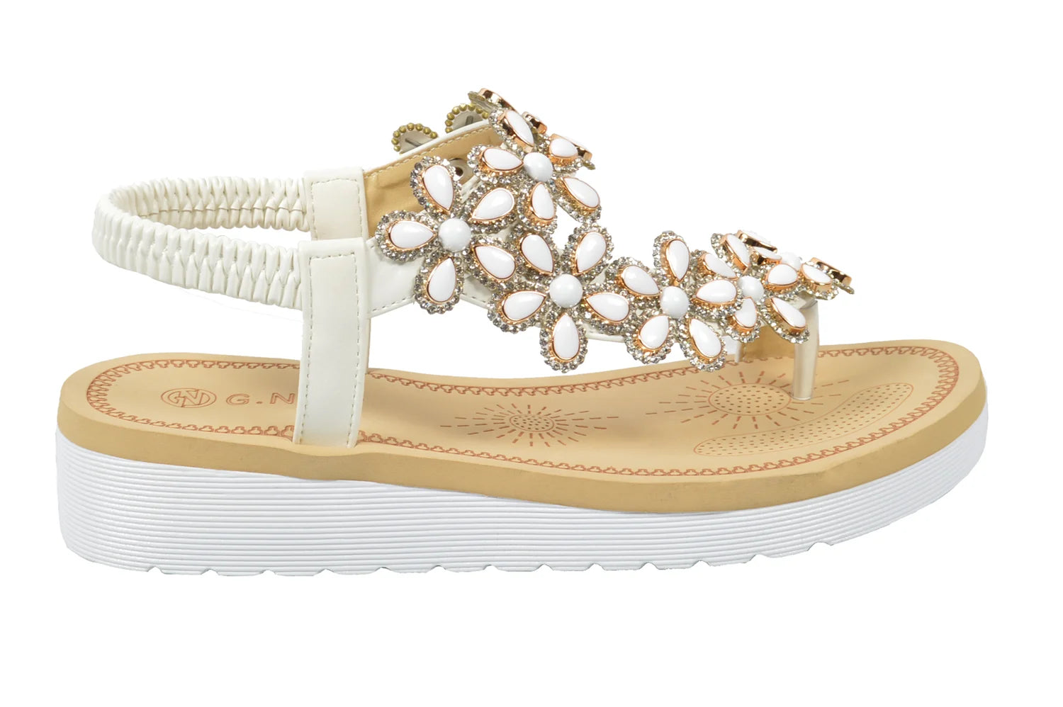 Wholesale Women's Classic Style Sandals Wedge Embellished Hannah NGJ8