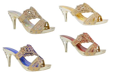 Wholesale Women's Rhinestone High Heel Sandals Madison NGJ7