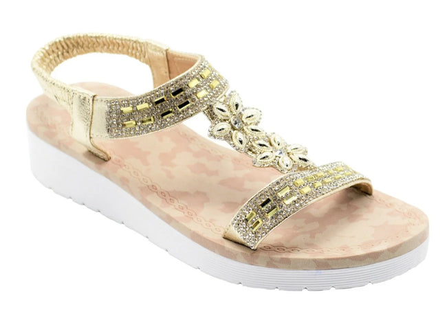 Wholesale Women's Elegant Finish Sandals Wedge Embellished Leah NGJ3