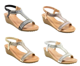 Wholesale Women's Rhinestone Accents Sandals Wedge Embellished Lily NGJ0