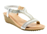 Wholesale Women's Rhinestone Accents Sandals Wedge Embellished Lily NGJ0