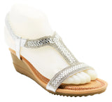 Wholesale Women's Rhinestone Accents Sandals Wedge Embellished Lily NGJ0