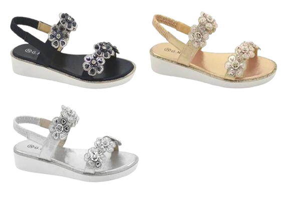Wholesale Women's Weekend Casual Sandals Wedge Embellished Sophie NGJ1
